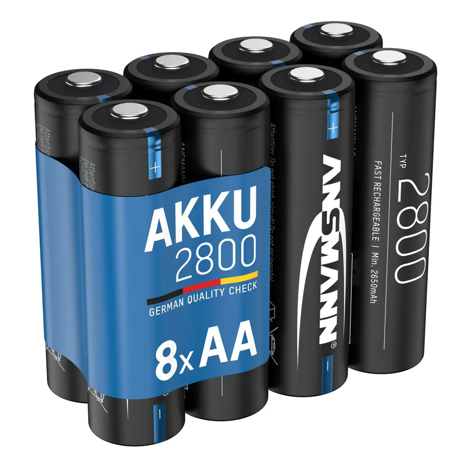 ANSMANN AA piles rechargeables NiMH 2800 mAh lot de 8 haute capacité