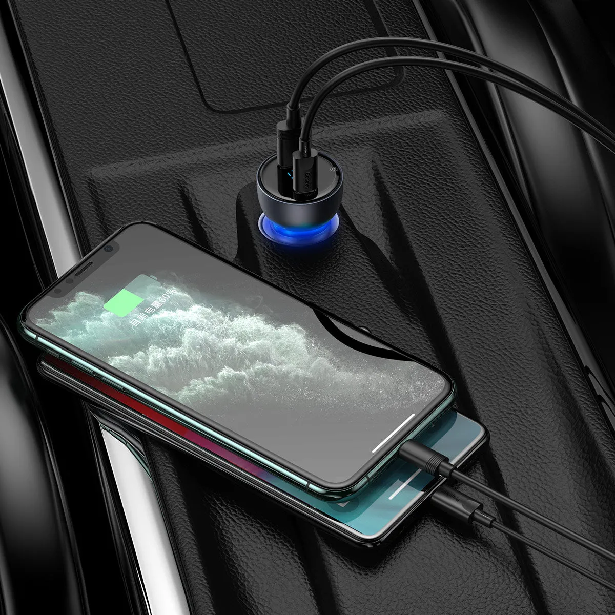 Baseus USB-A+USB-C Car Charger 65W chargeur voiture USB-A USB-C