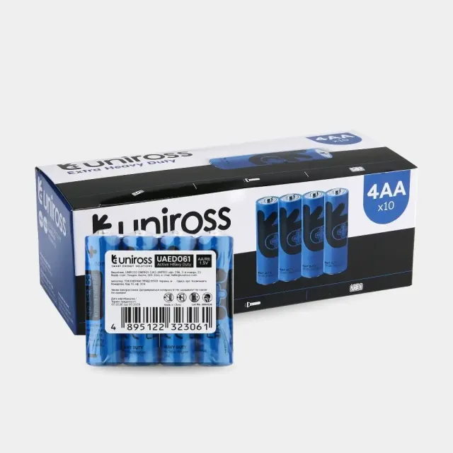Uniross Active R6 AA pile saline boite 40 faible consommation