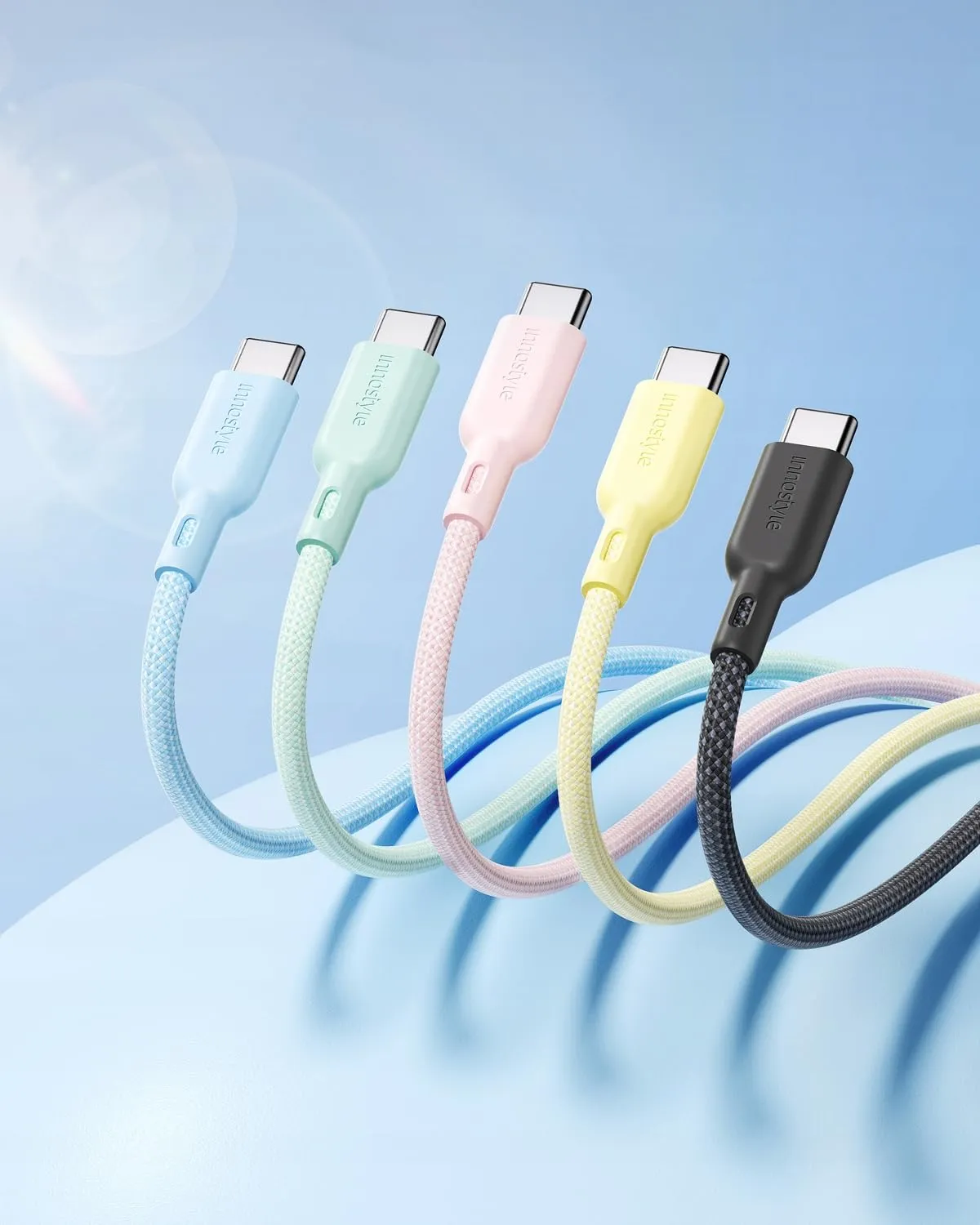 Innostyle PowerNova câble USB-C vers USB-C 60 W jaune tressé