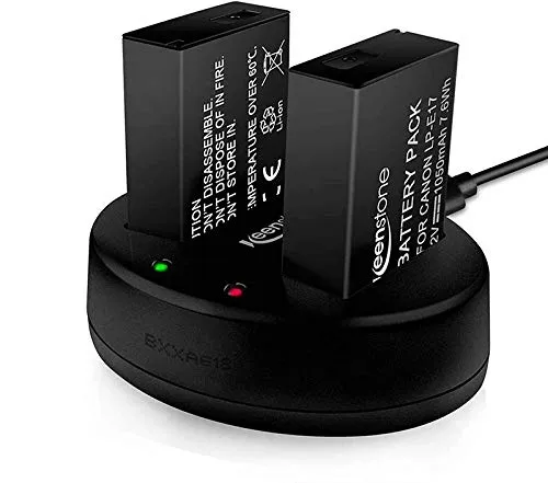 Keenstone LP-E17 batteries appareil photo 2 pièces 1050 mAh avec chargeur