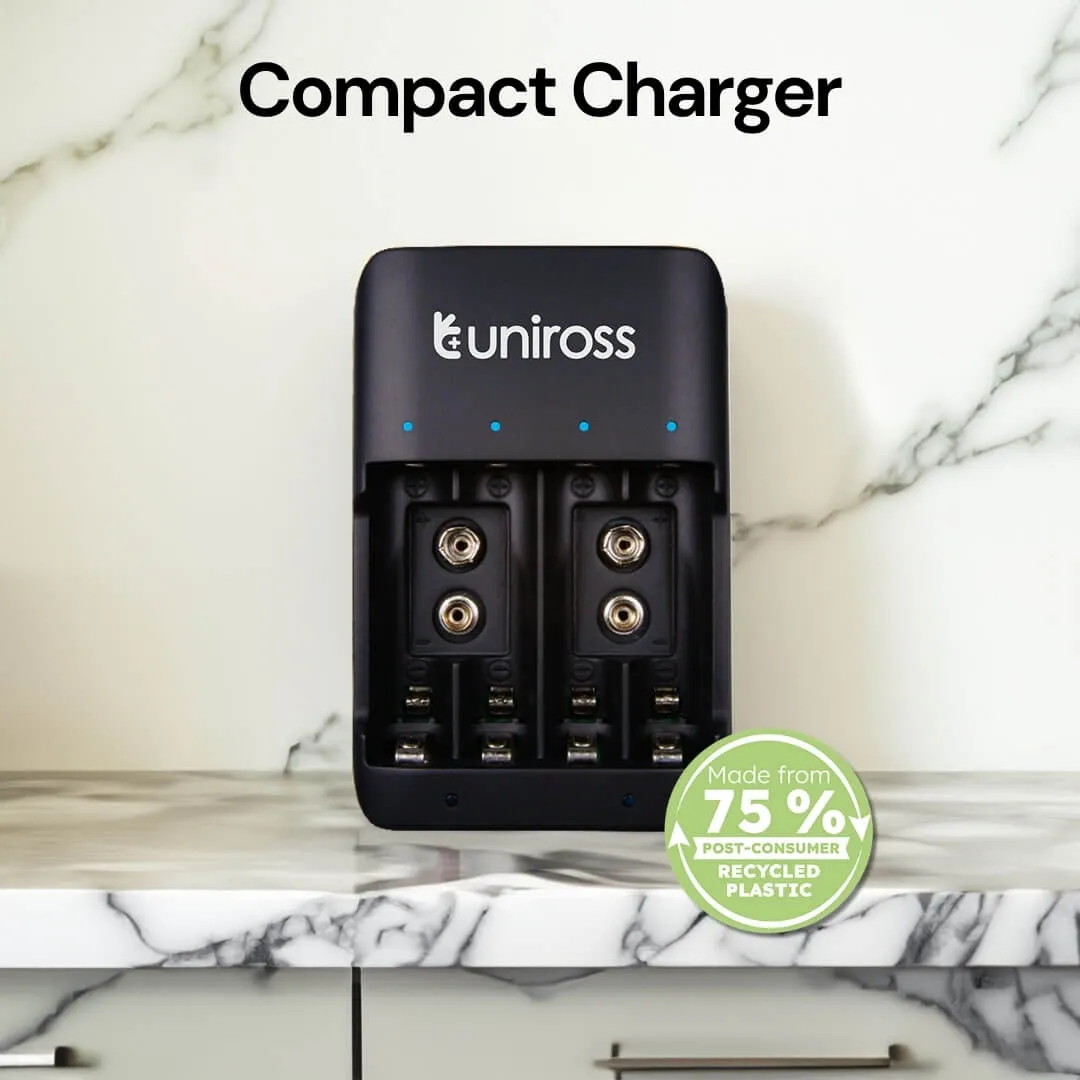 Uniross Compact chargeur piles AA AAA et 9 V