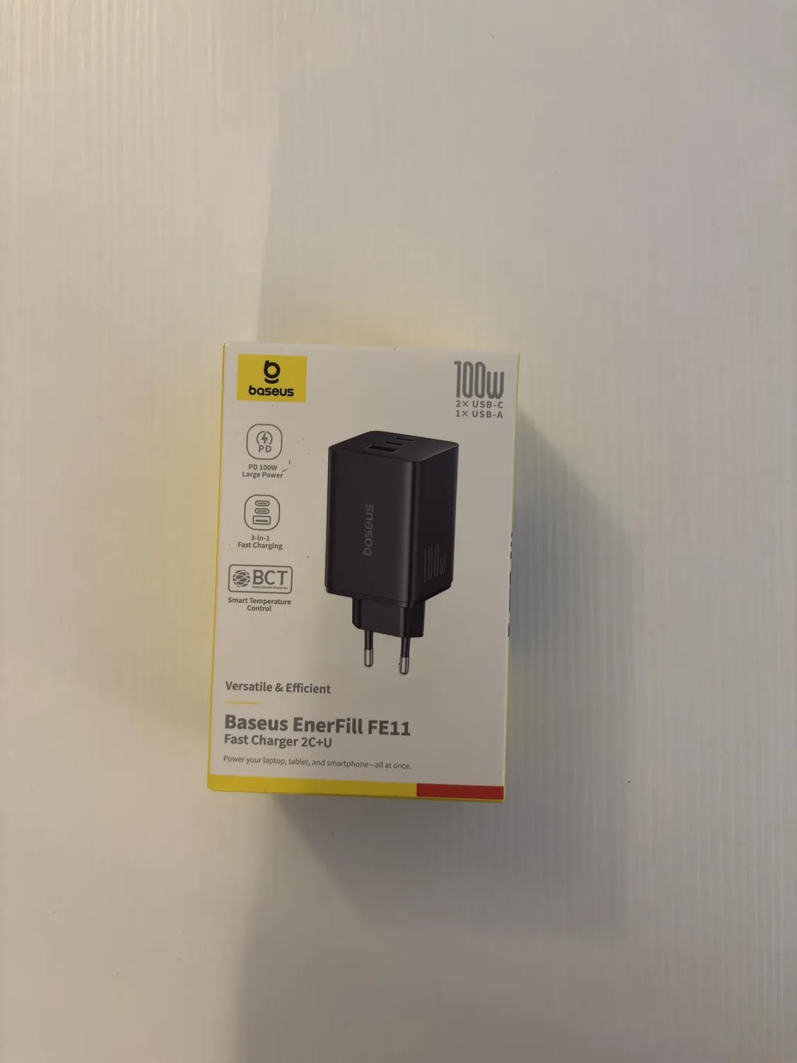 Baseus Enerfill chargeur USB-C 100 W 3 ports blanc GaN