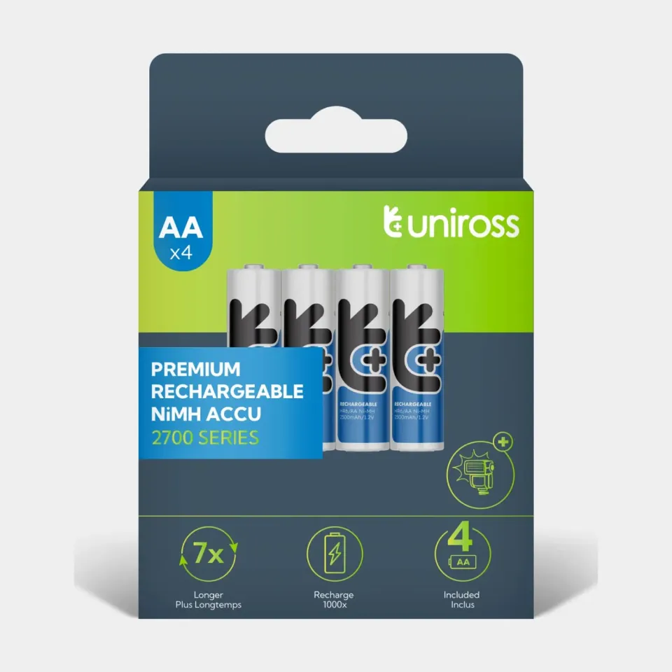 Uniross AA pile rechargeable Ni-MH 2700mAh pack de 4