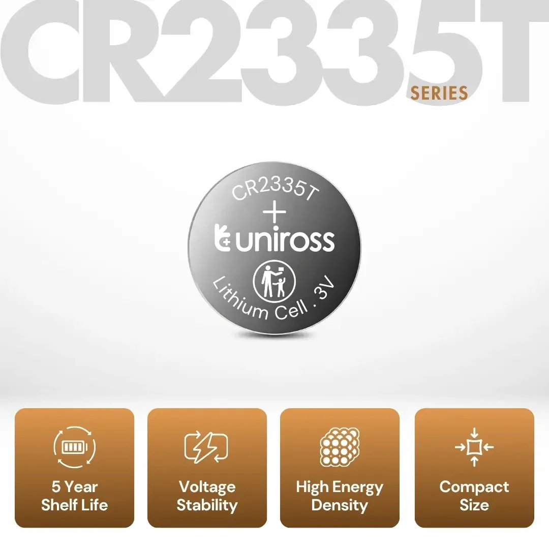 Uniross CR2335T HT pile bouton lithium 3V 300mAh