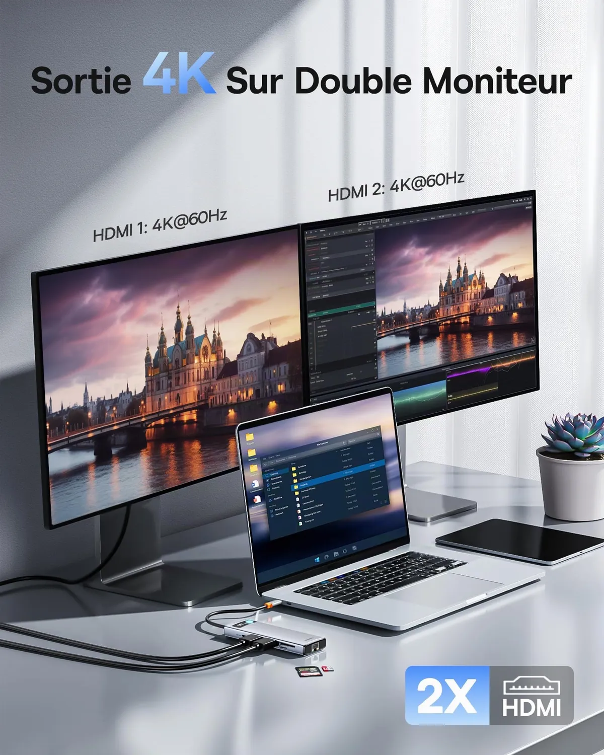 Baseus 9 en 1 Station d'Accueil USB-C 4K 120Hz 100W