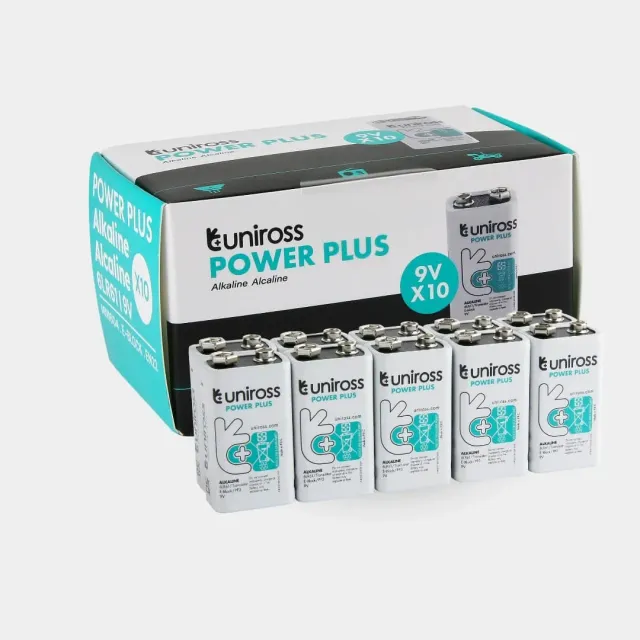 Uniross Power Plus 6LR61 9V pile alcaline boîte 10
