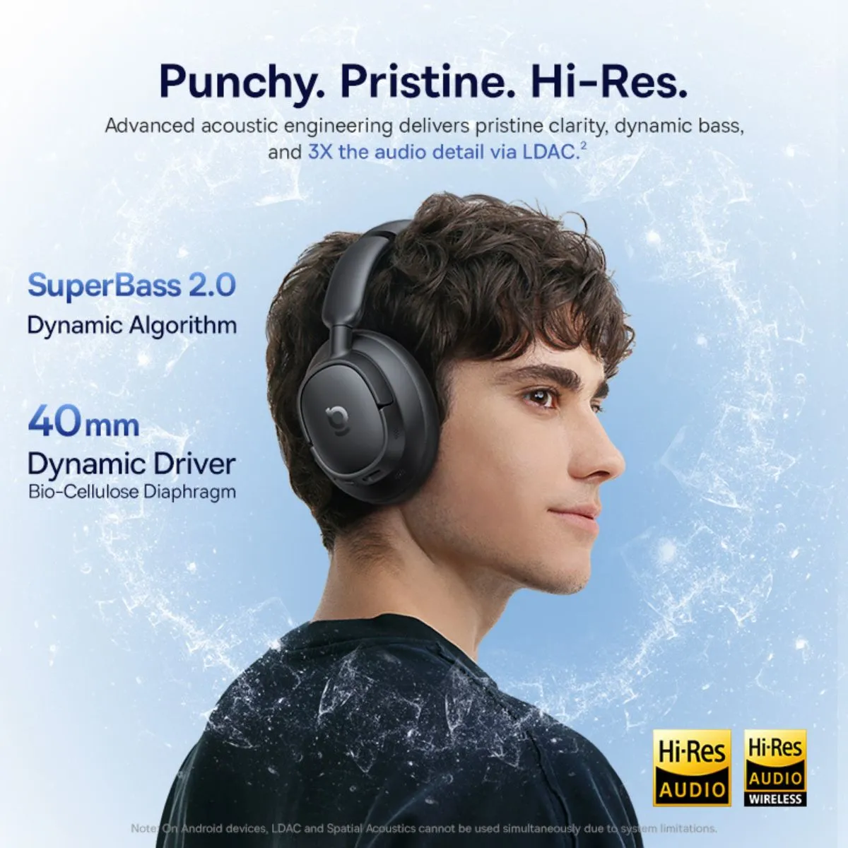 Baseus Bass BH1 NC casque sans fil à réduction de bruit noir