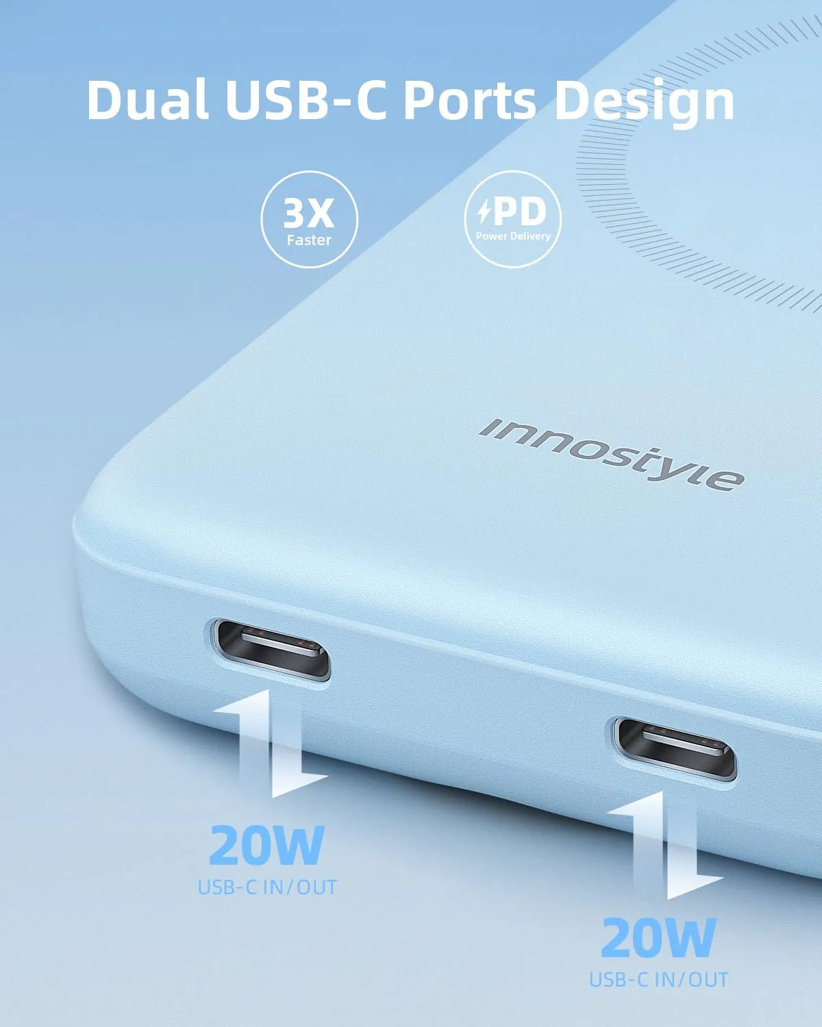 Innostyle PowerDuo 2in1 batterie externe MagSafe 10 000 mAh Apple Watch