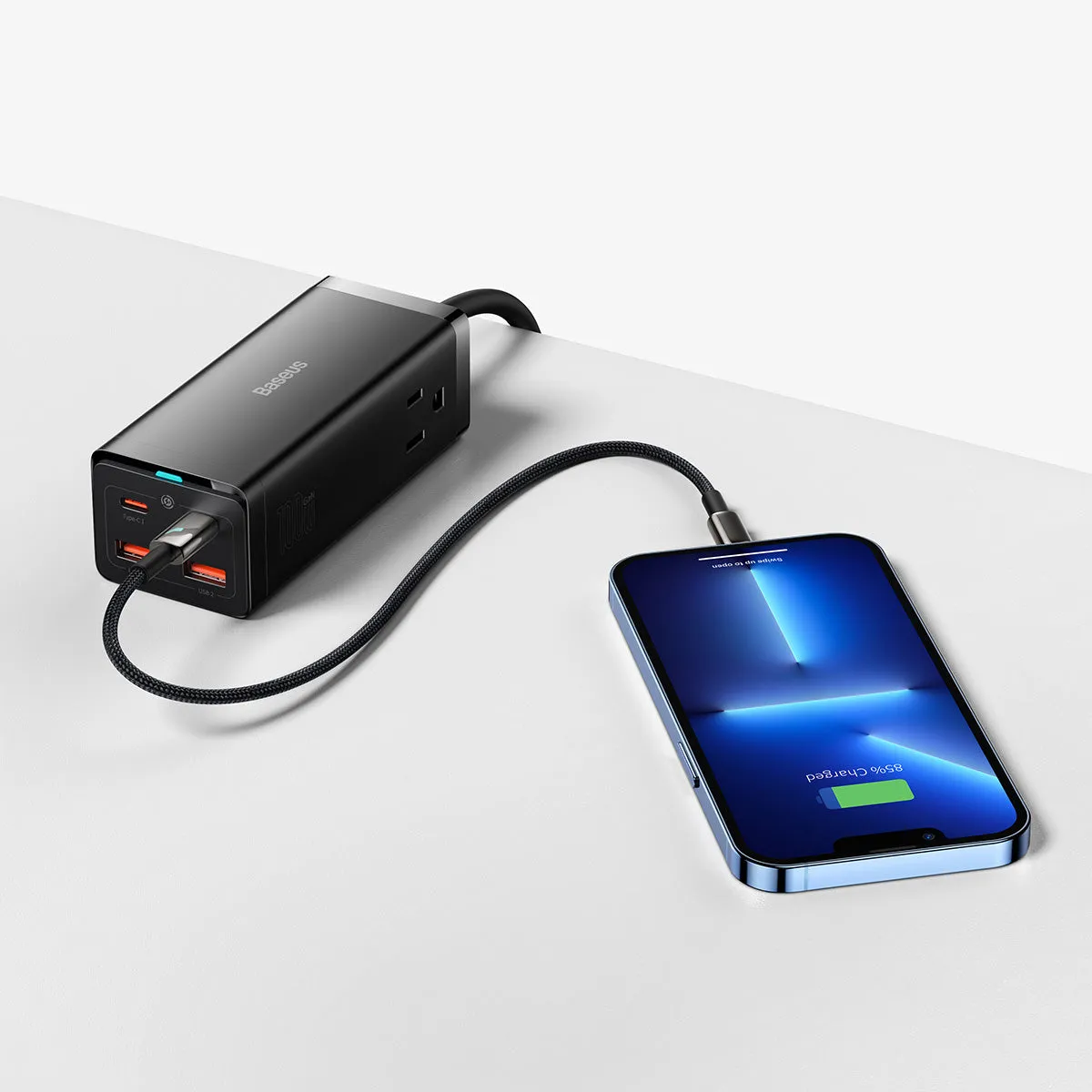 Baseus PowerCombo GaN3 Pro multiprise 6 ports 100 W pour bureau