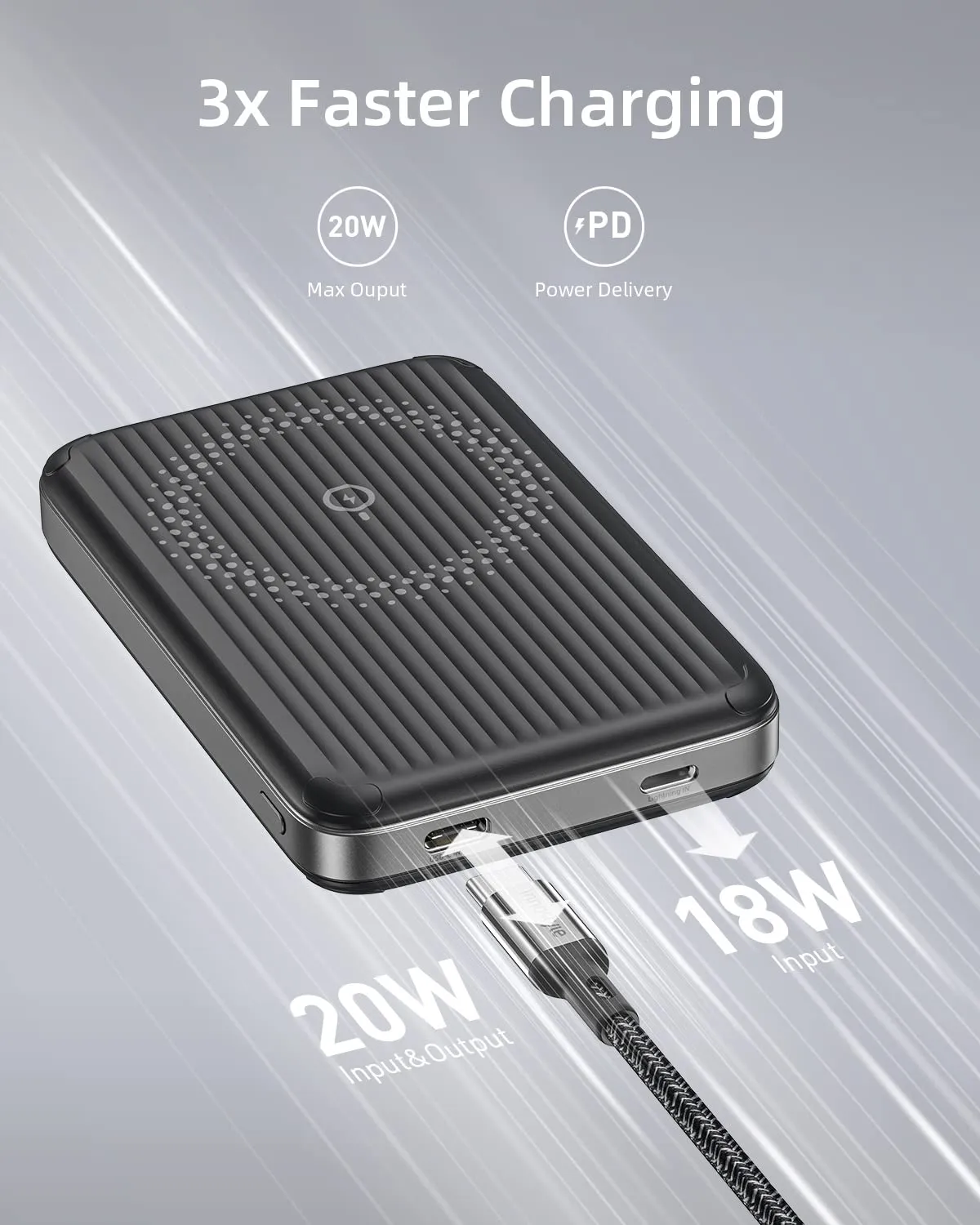 Innostyle PowerSwitch Fast Induction Powerbank for MagSafe 10000 avec support