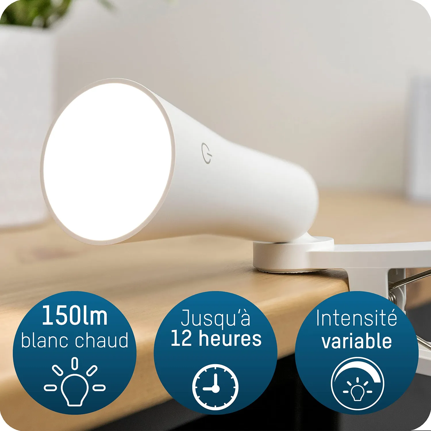 ANSMANN 3 en 1 lampe de bureau LED rechargeable USB-C