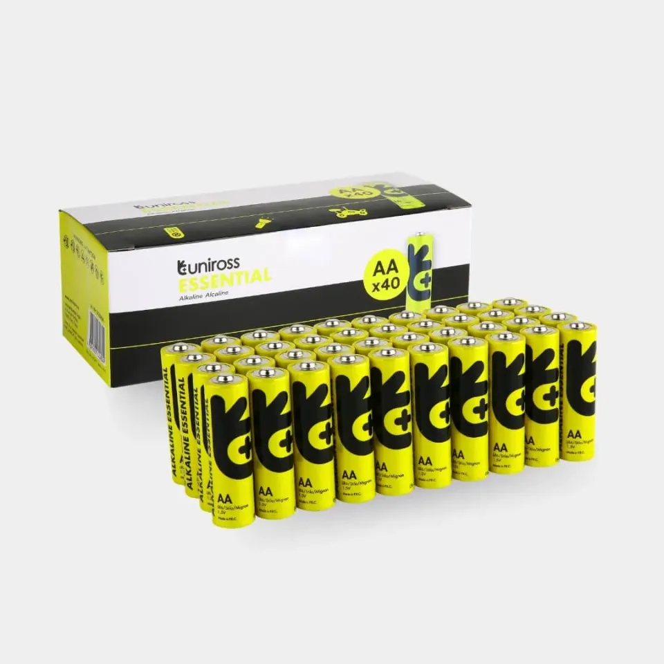 Uniross Essential LR6 AA pile alcaline boite 40 longue conservation
