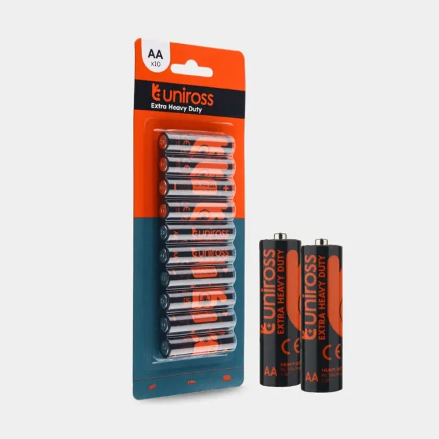 Uniross Heavy Duty R6 AA piles salines lot de 10