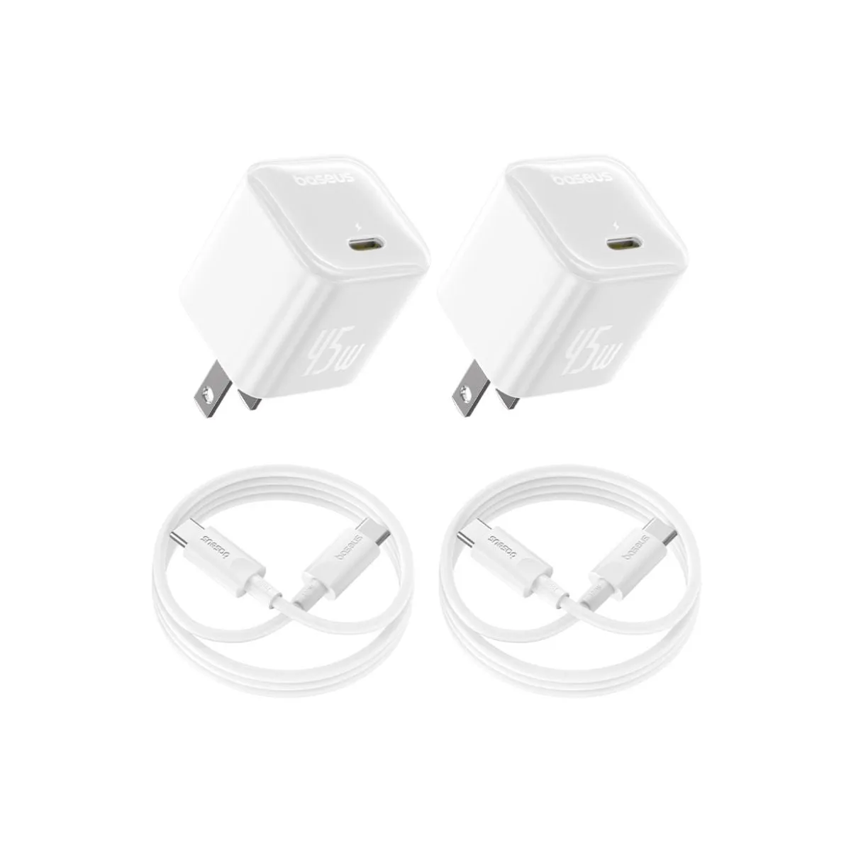 Baseus PicoGo GaN chargeur USB-C 45 W lot de 2 noir et blanc
