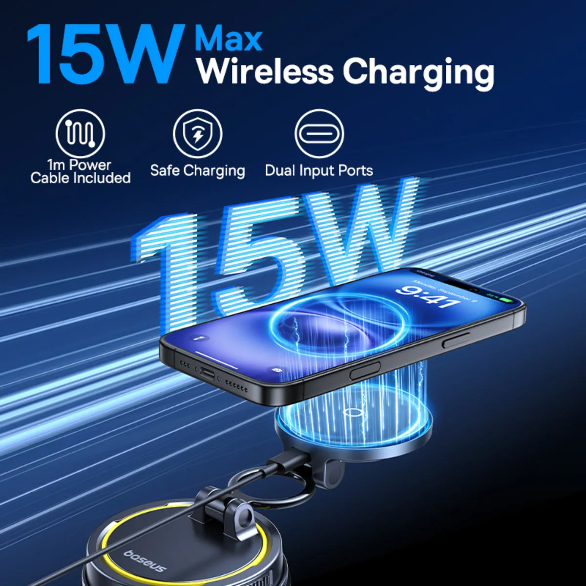 Baseus PrimeTrip VC2 Flex Pro chargeur voiture magnétique 15 W