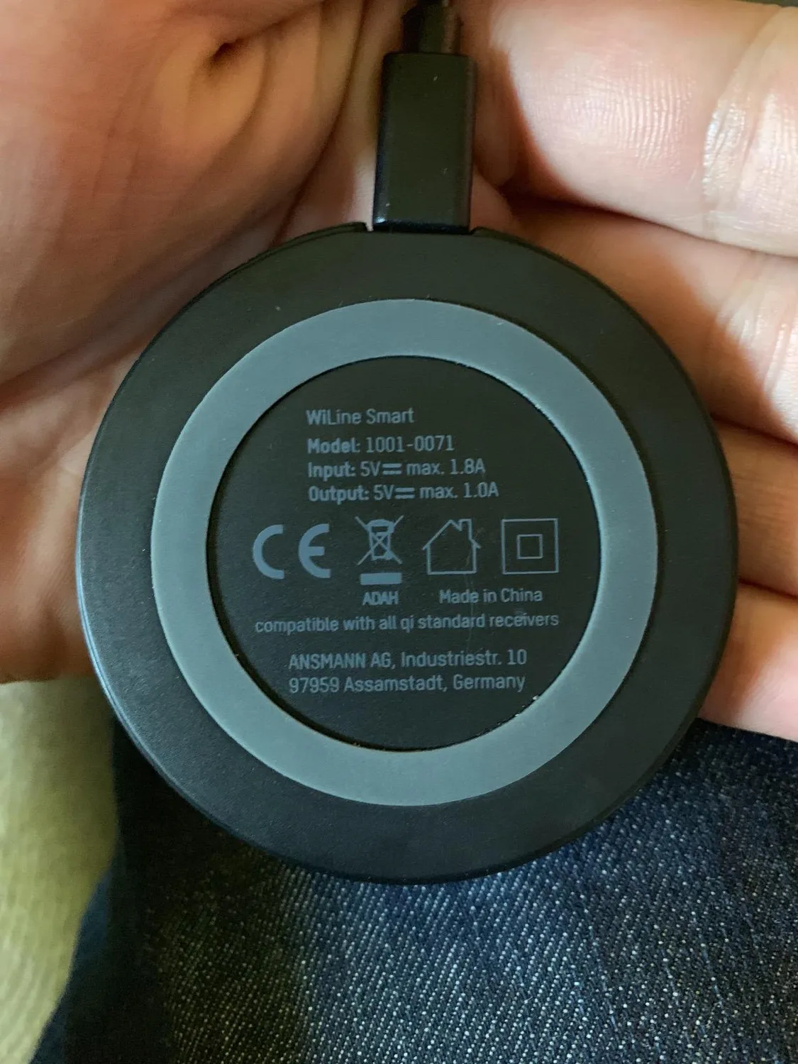ANSMANN WiLine Smart QI chargeur sans fil 5 W USB