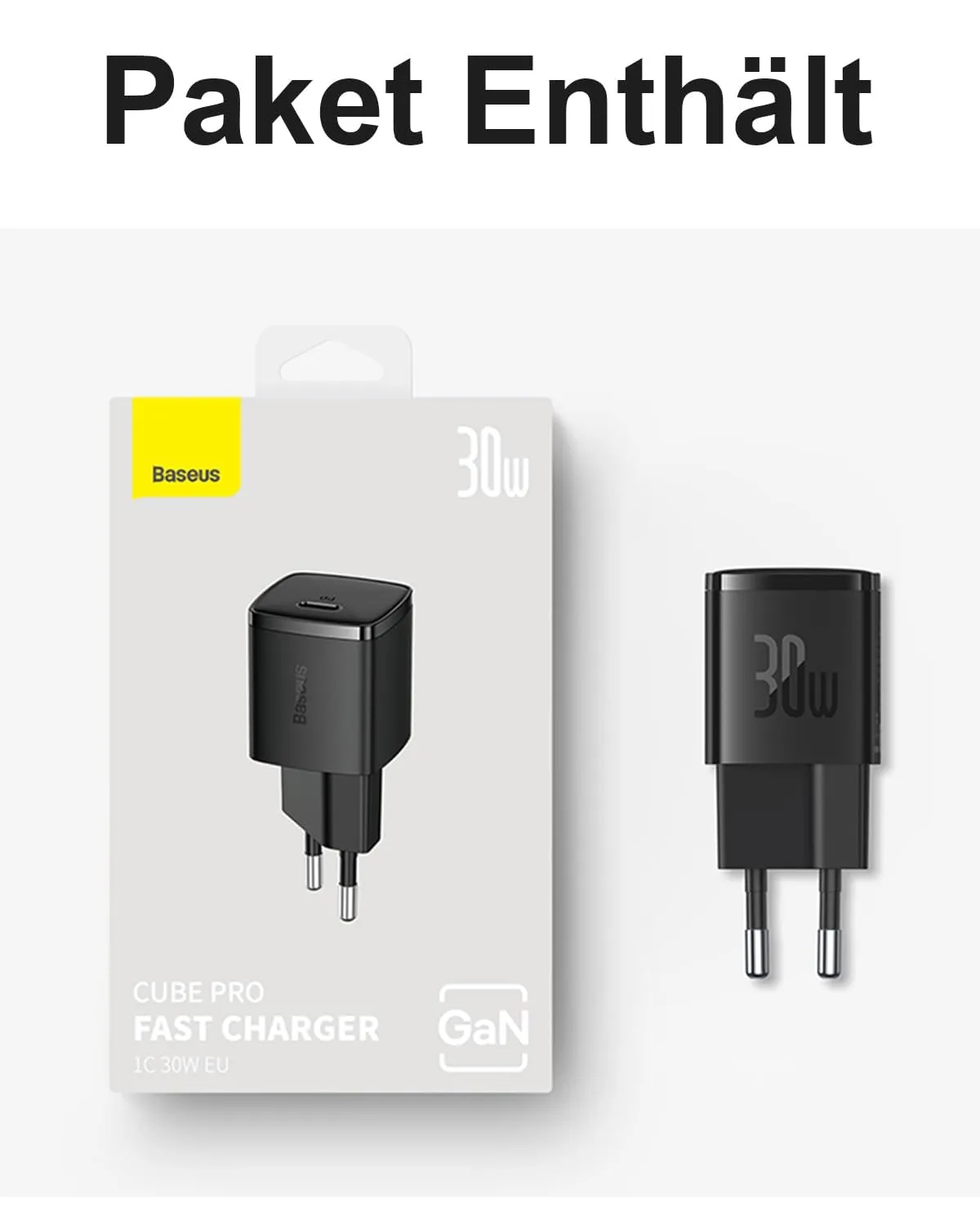 Baseus chargeur USB-C 30 W GaN3 compact