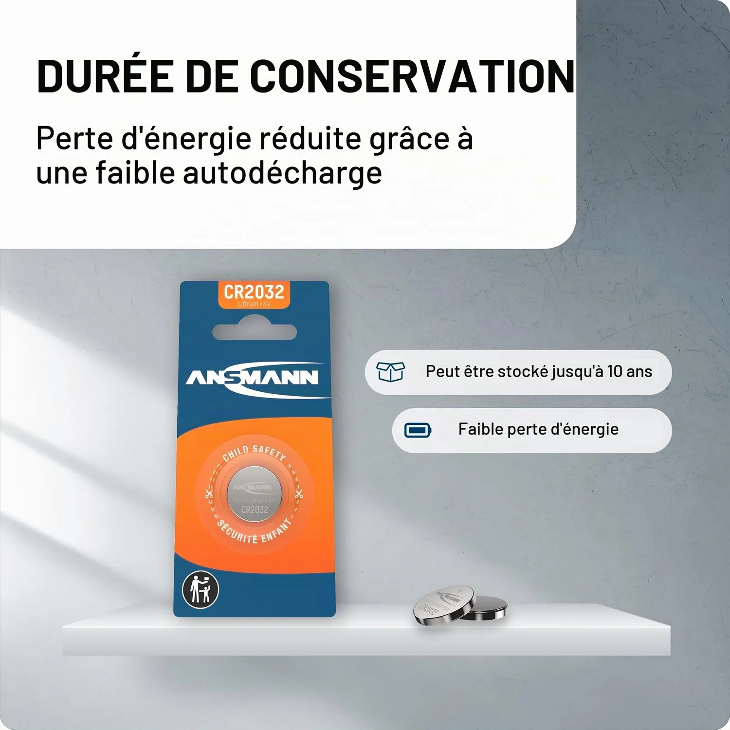 ANSMANN CR 2032 pile bouton lithium 3 V lot de 1