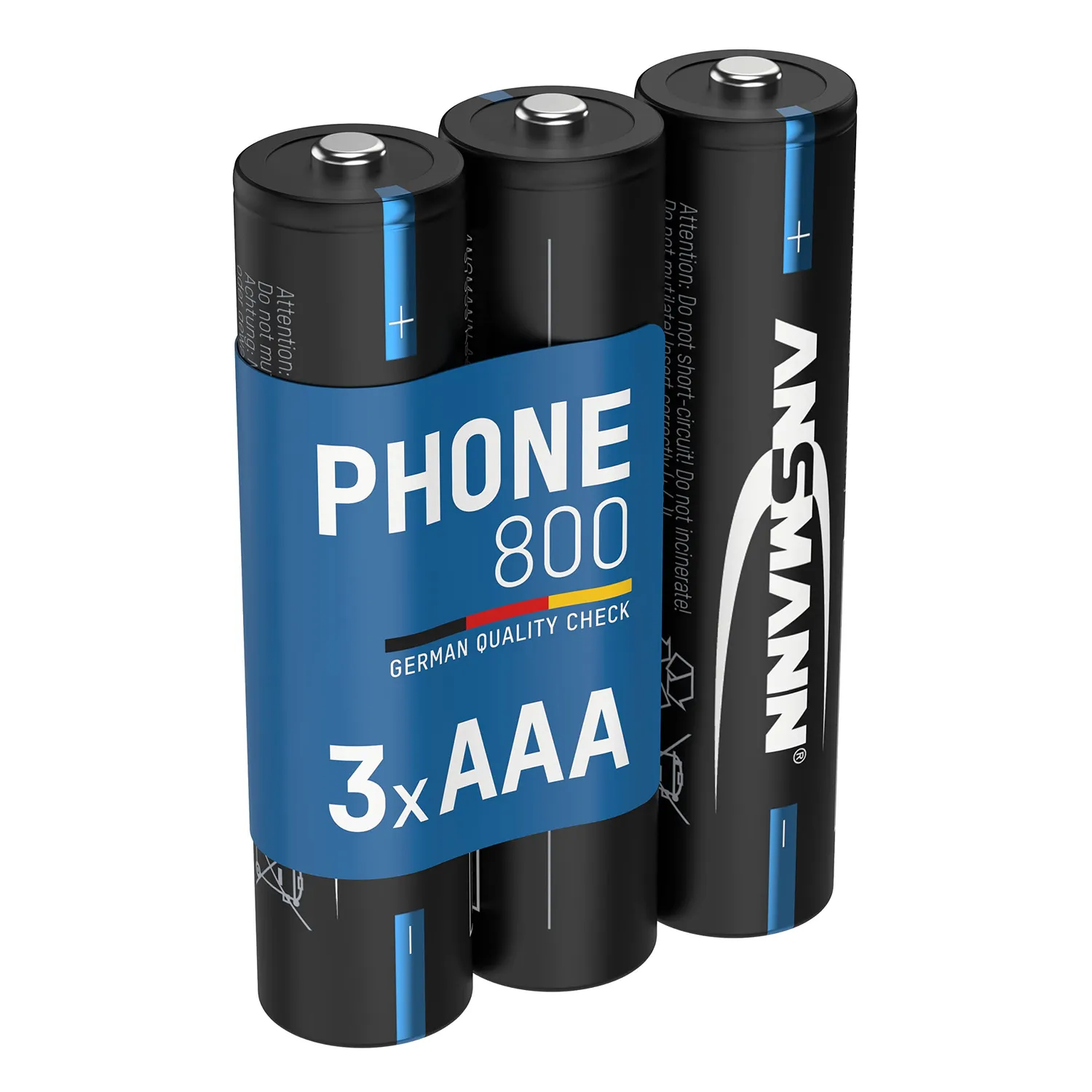 ANSMANN HR03 Phone piles rechargeables AAA 800 mAh lot de 4 faible autodécharge
