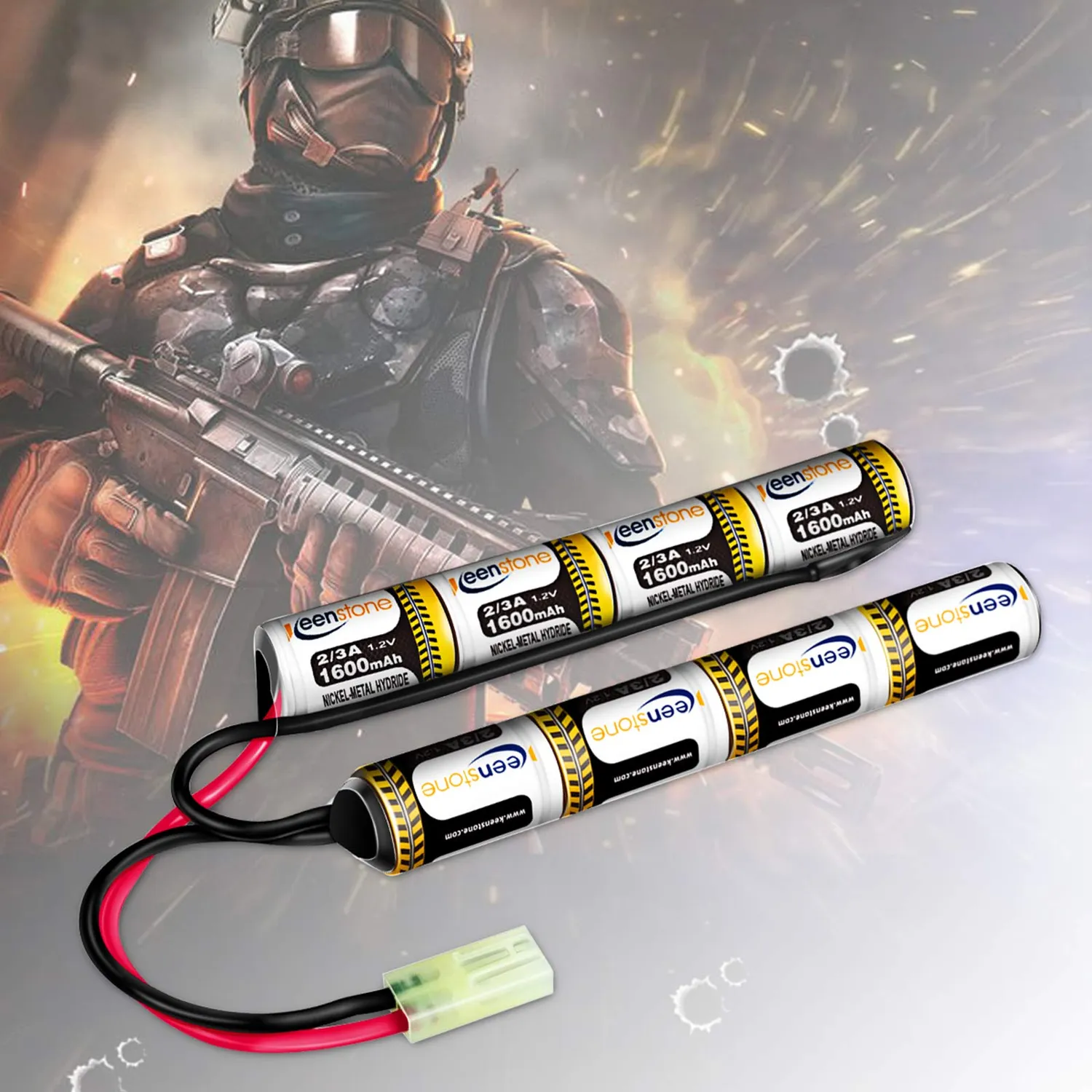 Keenstone batterie airsoft NiMH 9,6V 1600 mAh nunchuk