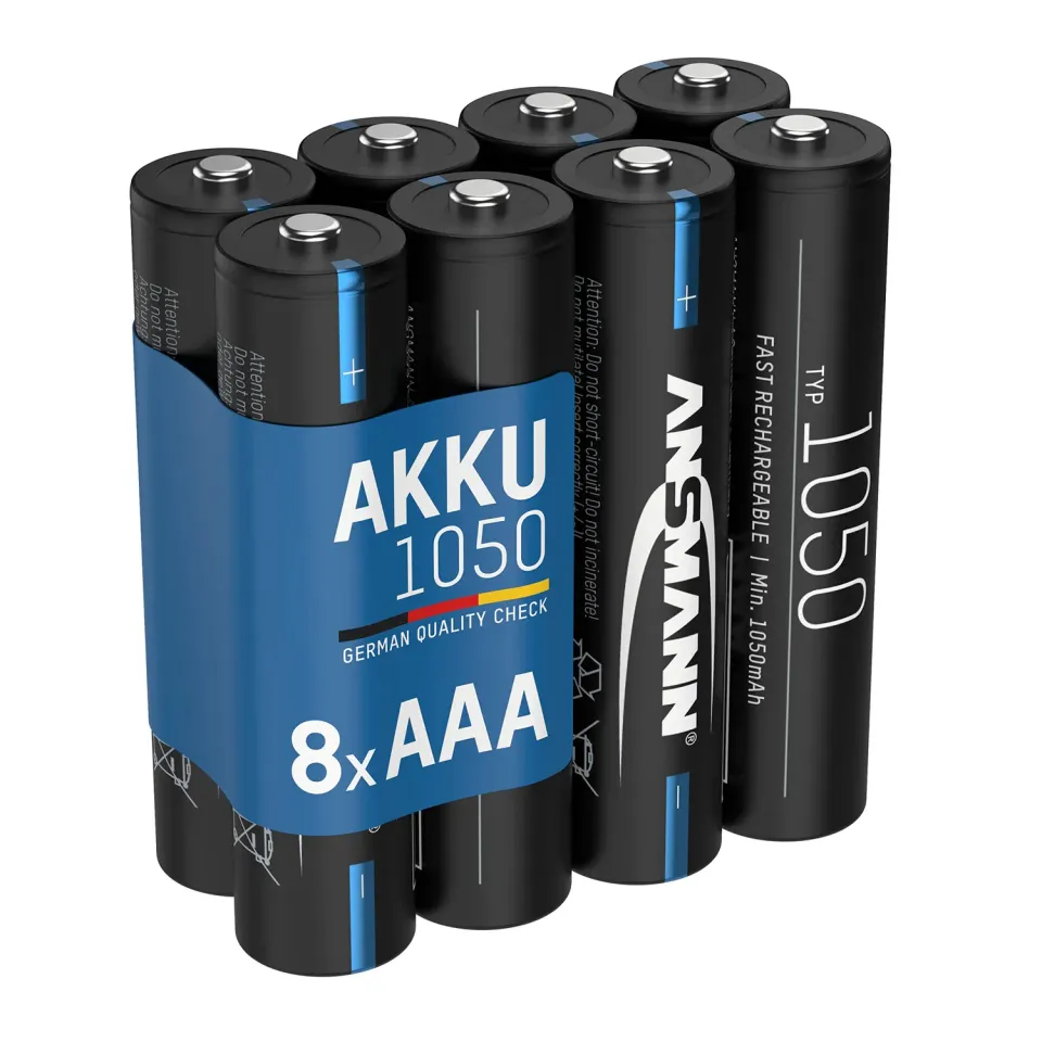 ANSMANN piles AAA 1050 mAh NiMH rechargeables lot de 8